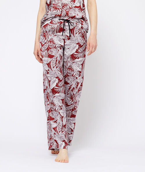 Broek met botanical print steenbruin.