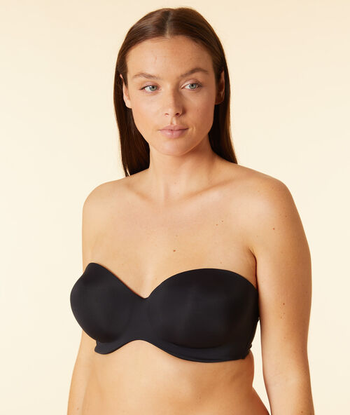 Bandeau micro balconnet, afneembare bandjes zwart.