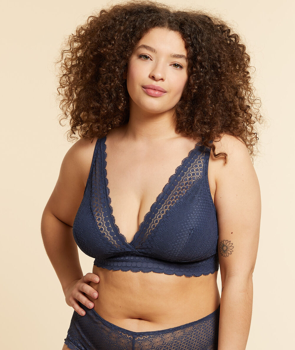 Soutien-gorge n°8 - triangle sans armatures, pads amovibles anthracite.