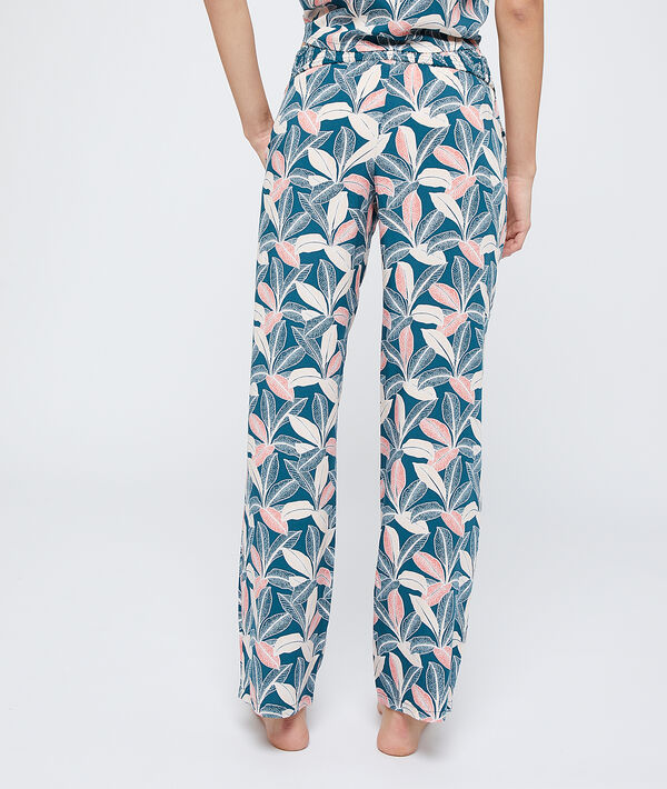 Broek in viscose ecovero met bladerprint Broek in viscose ecovero met bladerprint;${refinementColor}