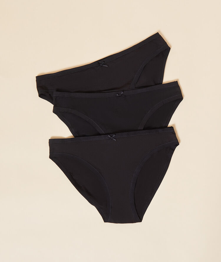 Lot de 3 culottes en coton noir.