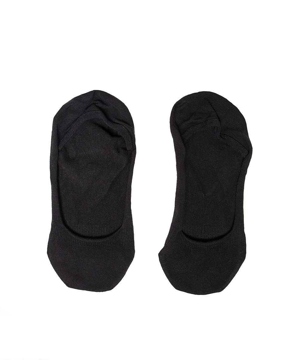 Lot de 2 paires de socquettes invisibles noir.