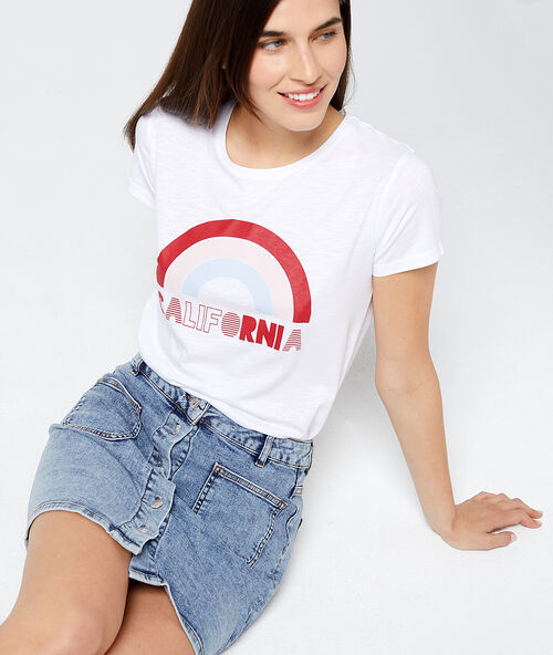 T-shirt 'california' blanc.