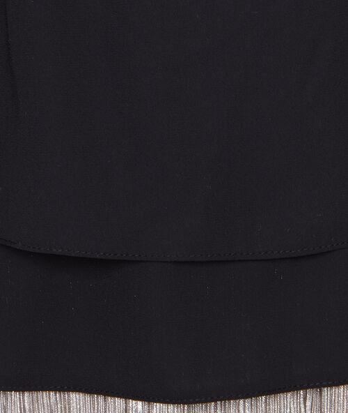 Chiffon top met spaghettibandjes zwart.