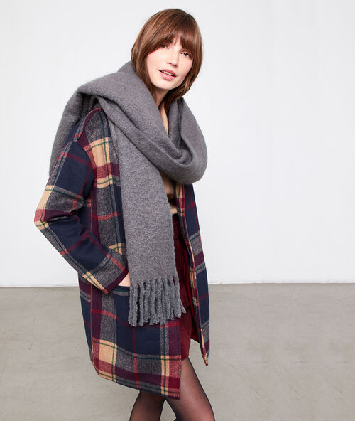 &Eacute;charpe &agrave; franges souris.