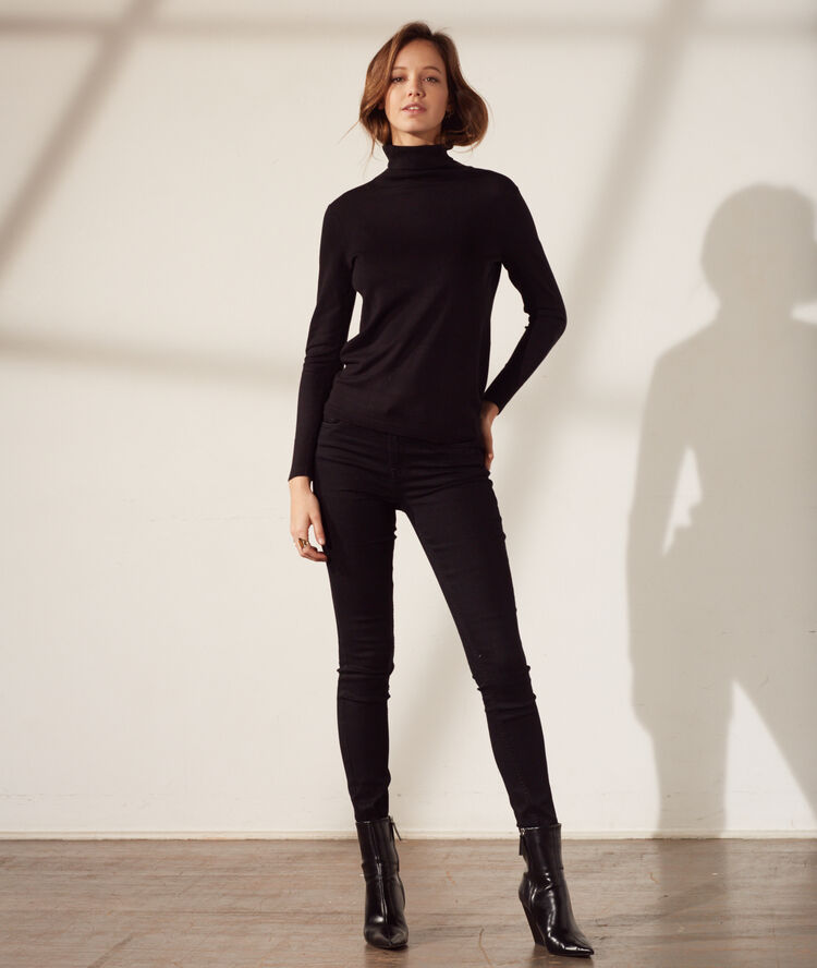 Slimfit jeans zwart.