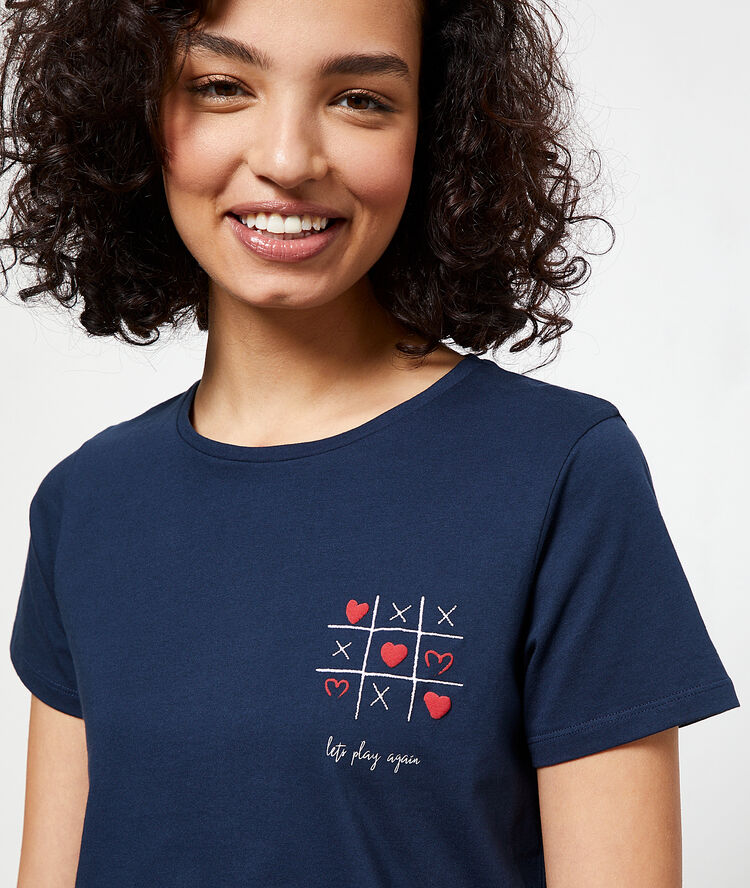 T-shirt "lets play again" marine.
