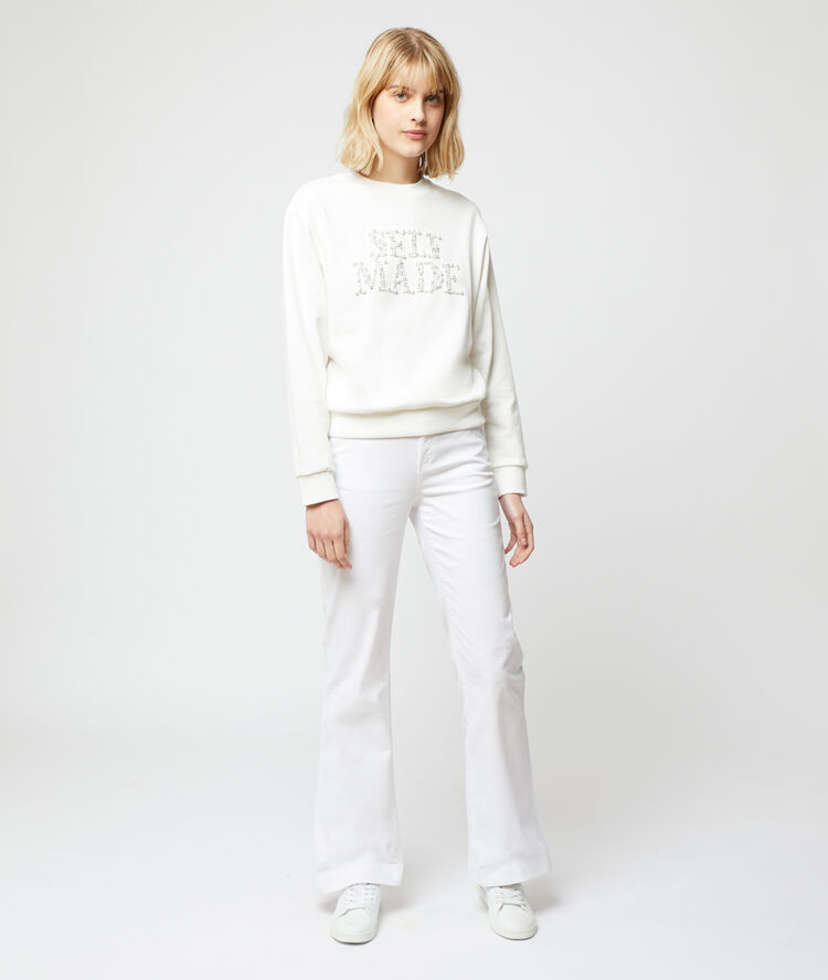 Sweatshirt 'selfmade' ecru.