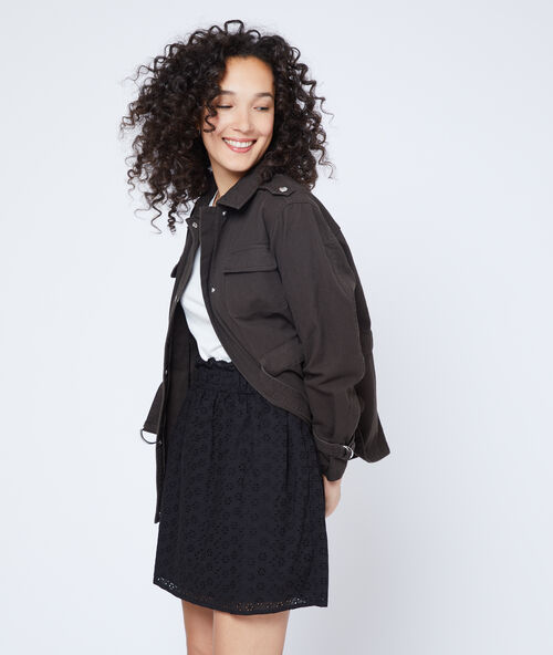 Parka met riem brons.