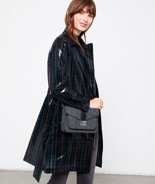 Sac cartable &agrave; imprim&eacute; jacquard anthracite.