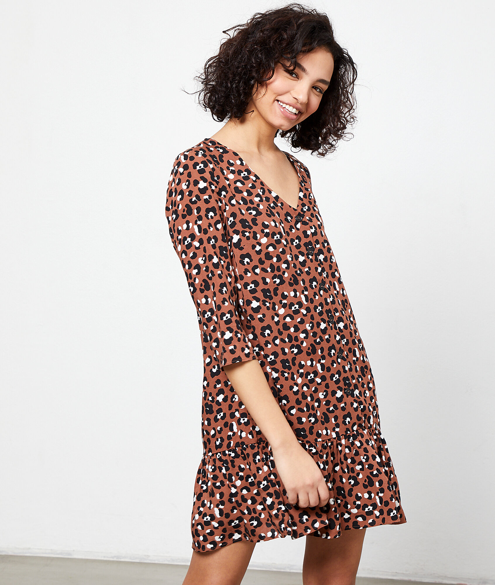 robe leopard fluide