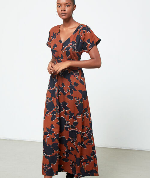 Soepele lange jurk savanna.