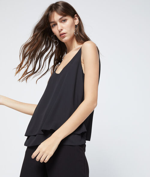 Chiffon top met spaghettibandjes Chiffon top met spaghettibandjes