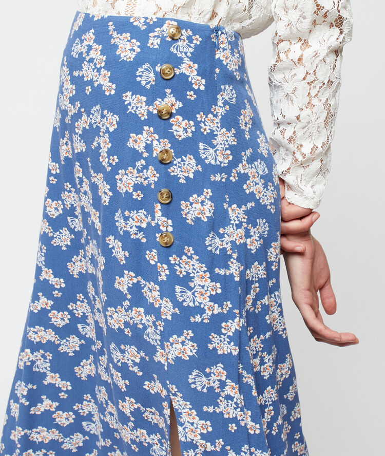 Midi-rok met bloemenprint moonlight.