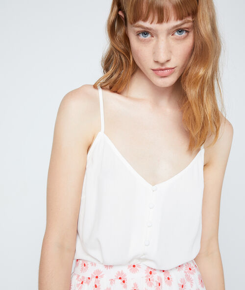 Caraco boutonn&eacute; ecru.