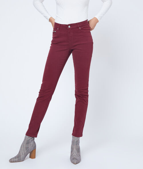 Slimfit broek bordeaux.