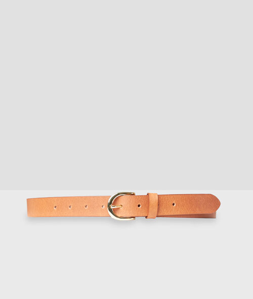 Ceinture en cuir nude.