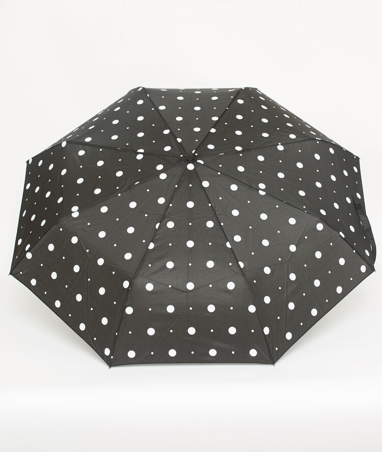 Paraplu met polkadots zwart.