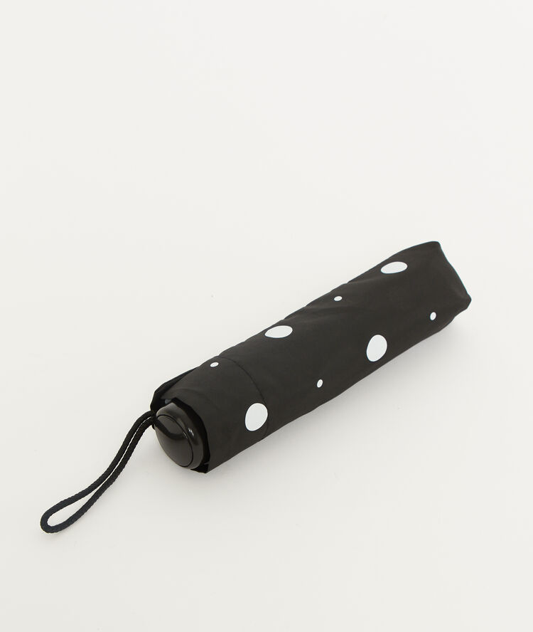 Paraplu met polkadots zwart.