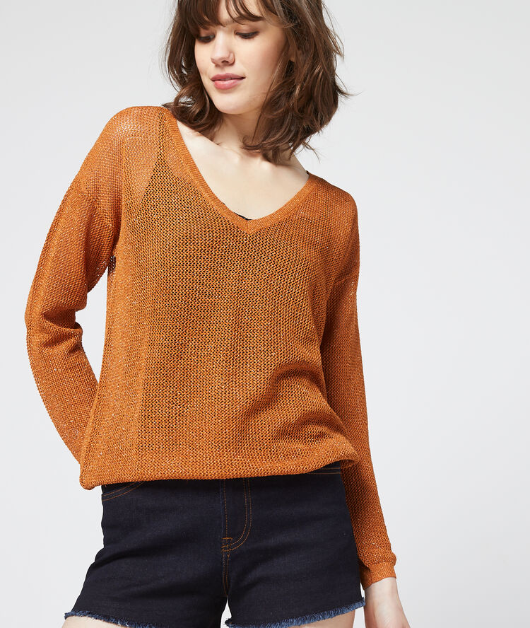 Pull transparent en maille métallisée epice.
