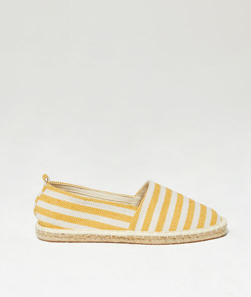 Espadrilles &agrave;&nbsp; rayures curry.