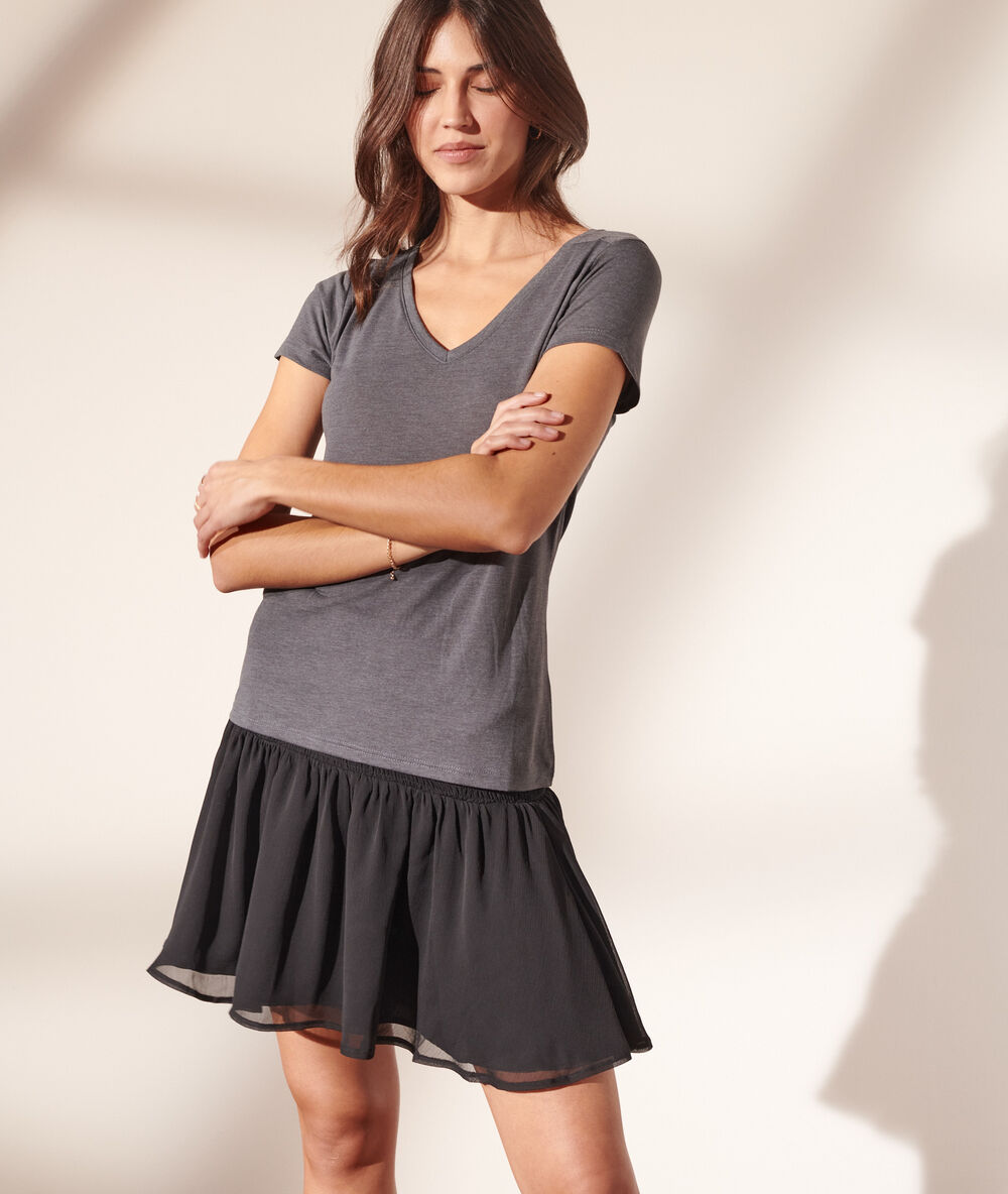 T-shirt col v anthracite.