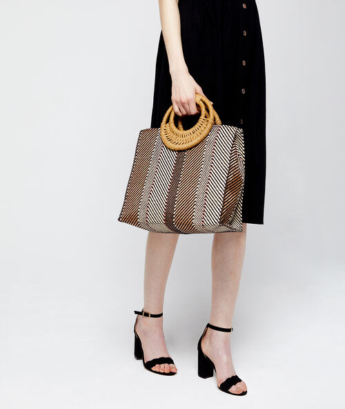 Gevlochten draagtas multicolour.