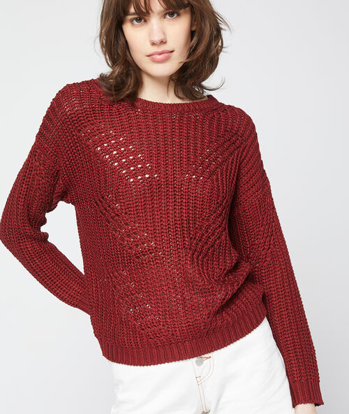 Trui met oversized knit granaat.