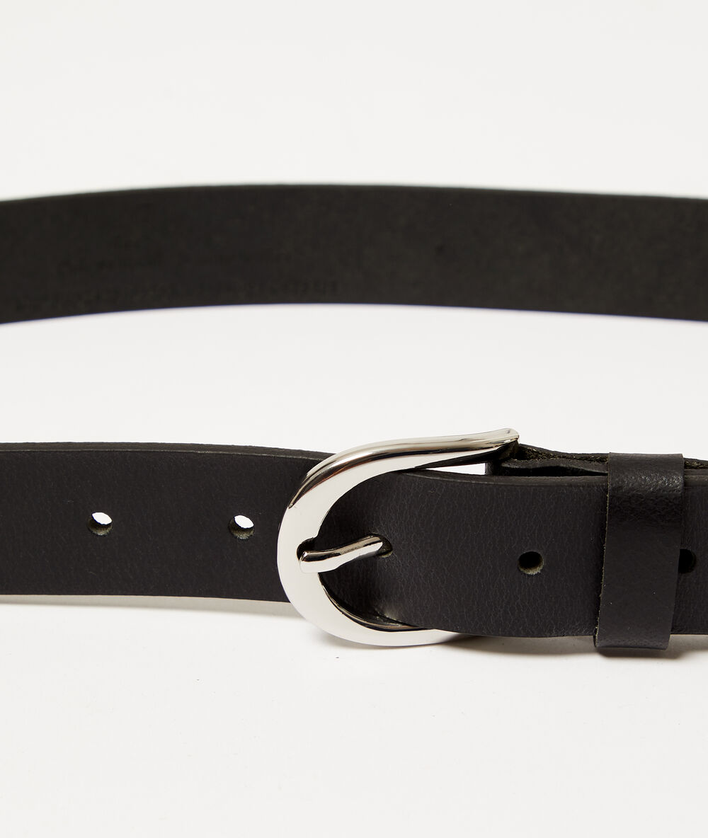 Leren riem zwart.