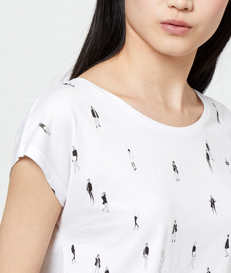 T-shirt zeefdruk wit.