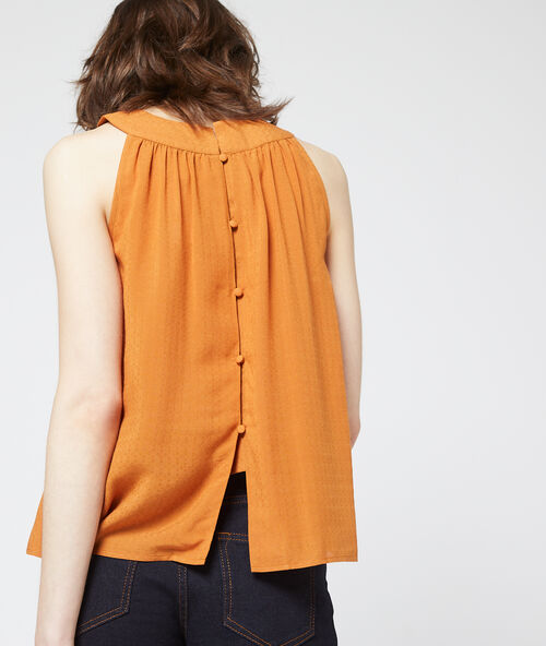 Tanktop met knopen op de rug specerij.