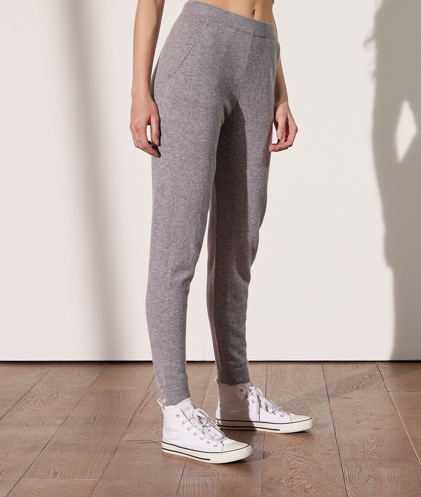 Joggingbroek van gerecycleerd kasjmier - ANOKI - GRIS CHINE MOYEN - ETAM