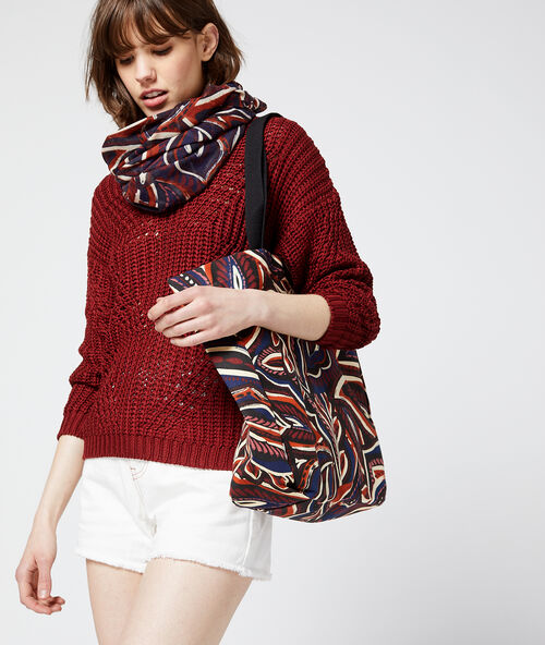 Sac cabas &agrave; imprim&eacute; floral cobalt.