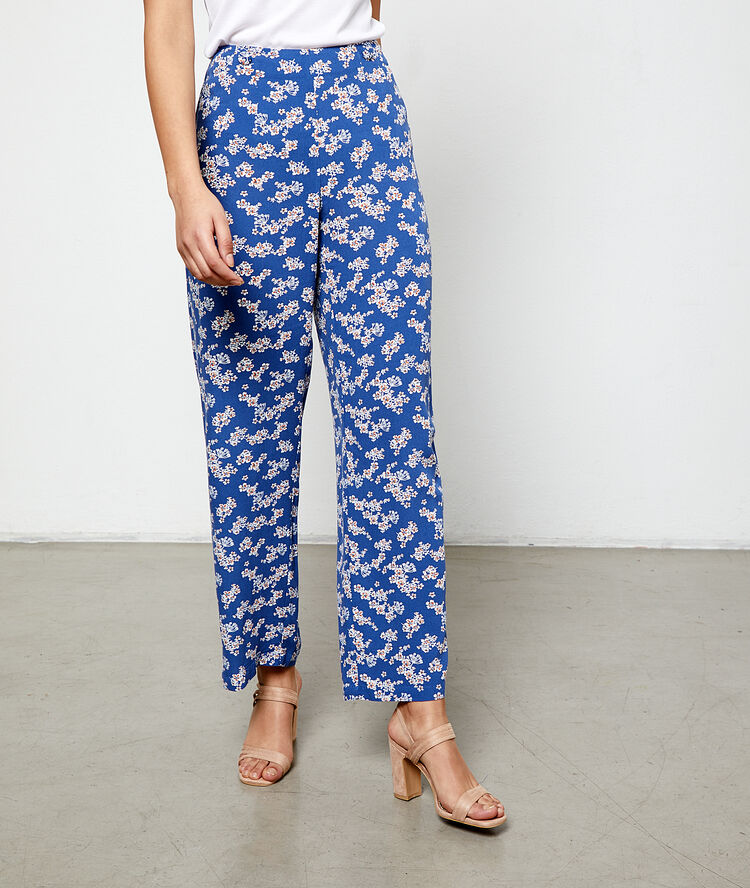 Wijde pantalon met bloemenprint moonlight.
