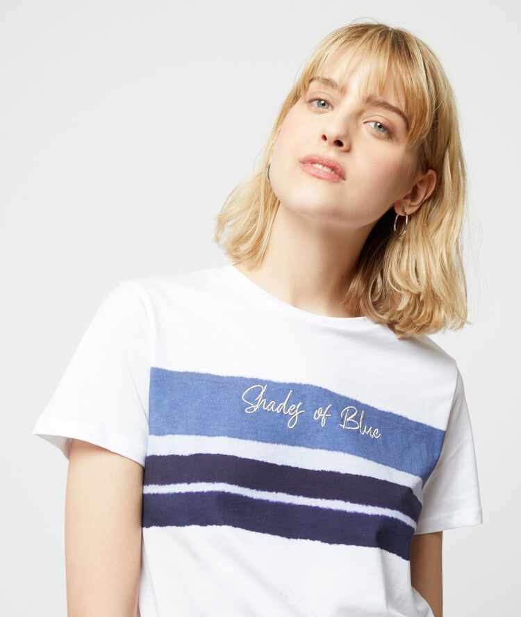 T-shirt "shades of blue" blanc.