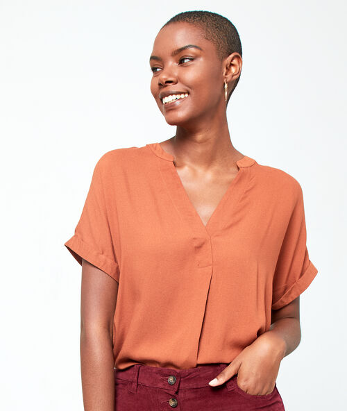 Blouse met tuniekkraag savanna.