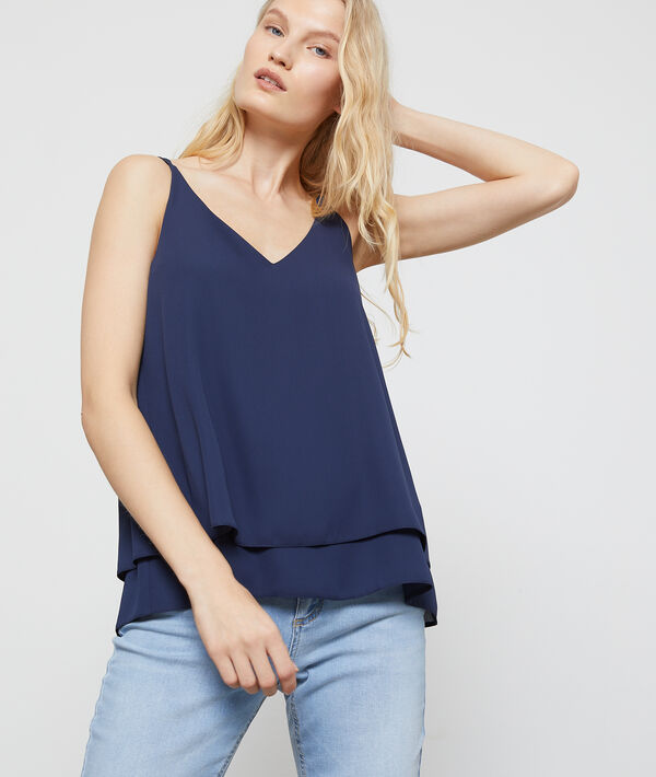 Chiffon top met spaghettibandjes Chiffon top met spaghettibandjes