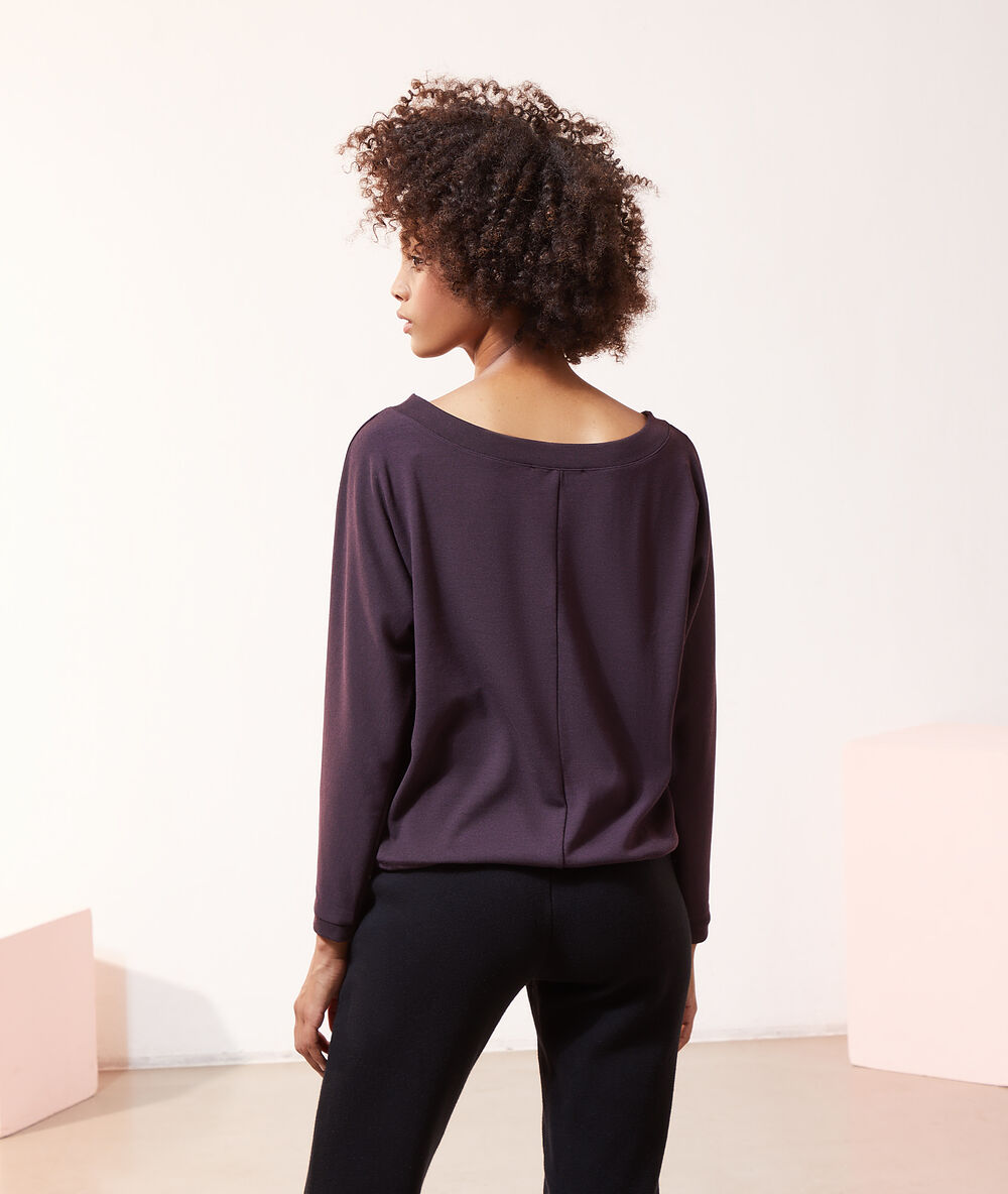 Pull fin col bateau liens de serrage prune.