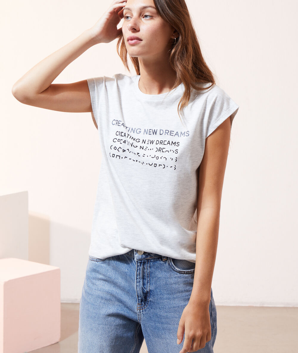 T-shirt "creating new dreams" gris chine.