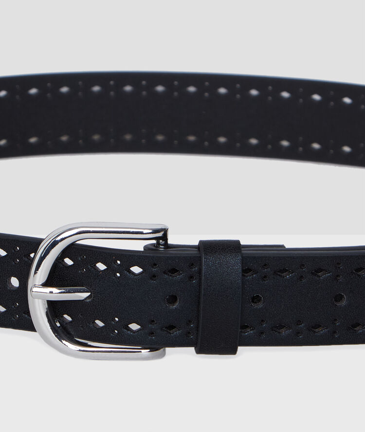 Ceinture perforée noir.