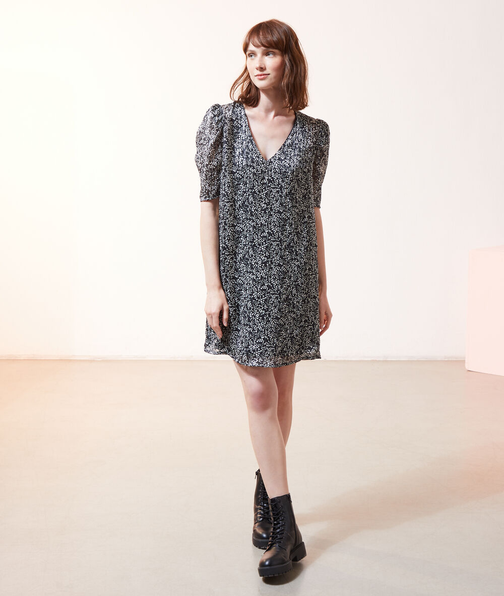 Robe droite 2 en 1 - brassière intégrée noir.