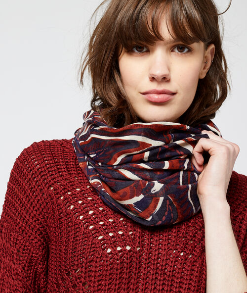 Foulard &agrave; imprim&eacute; floral cobalt.