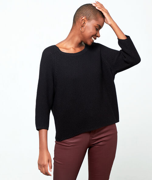Trui met oversized knit zwart.
