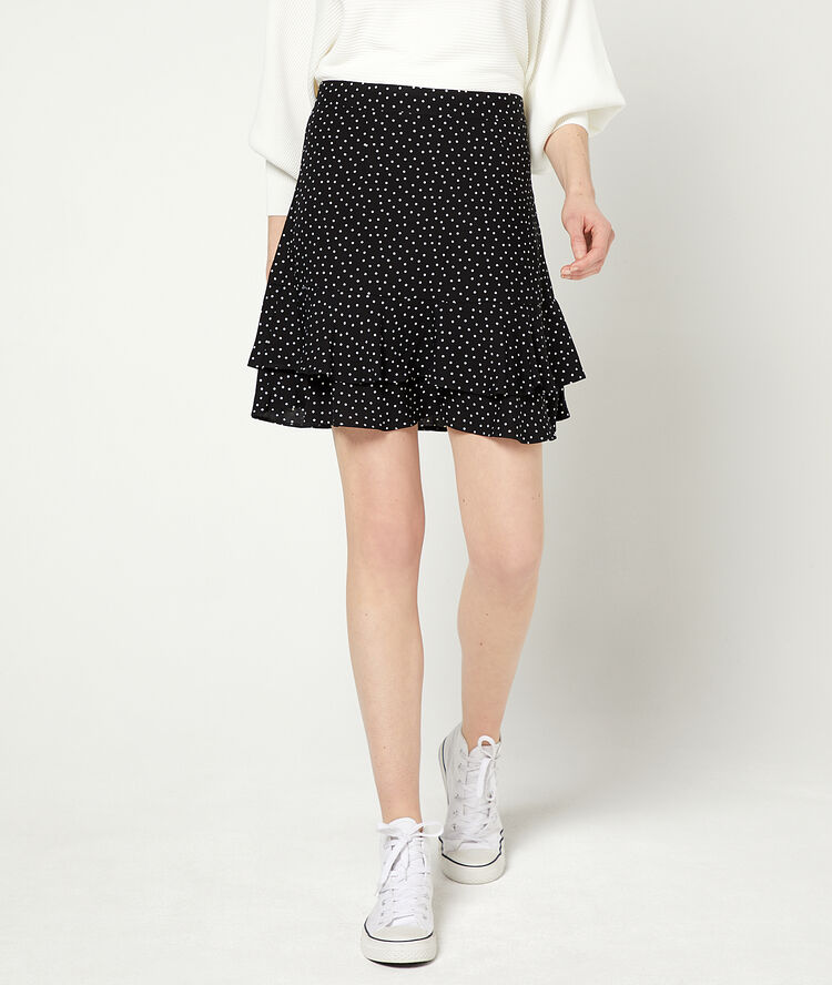 Skaterrok met polkadots zwart.