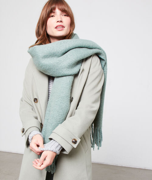 &Eacute;charpe &agrave; franges sauge.