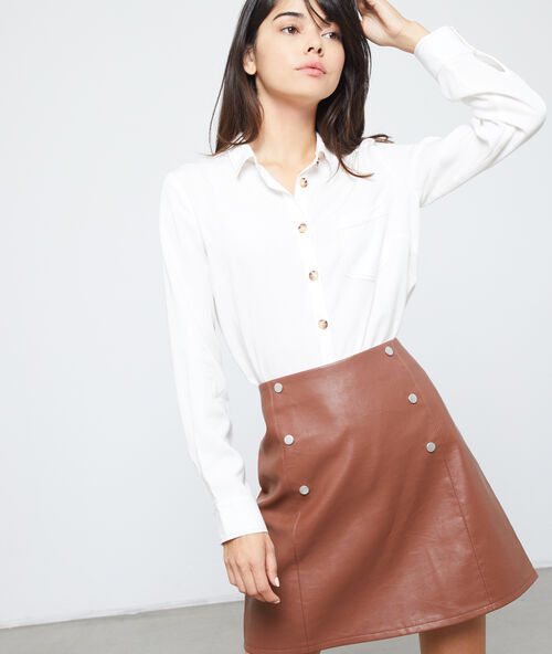 Tencel&reg; hemd met amberknopen ecru.