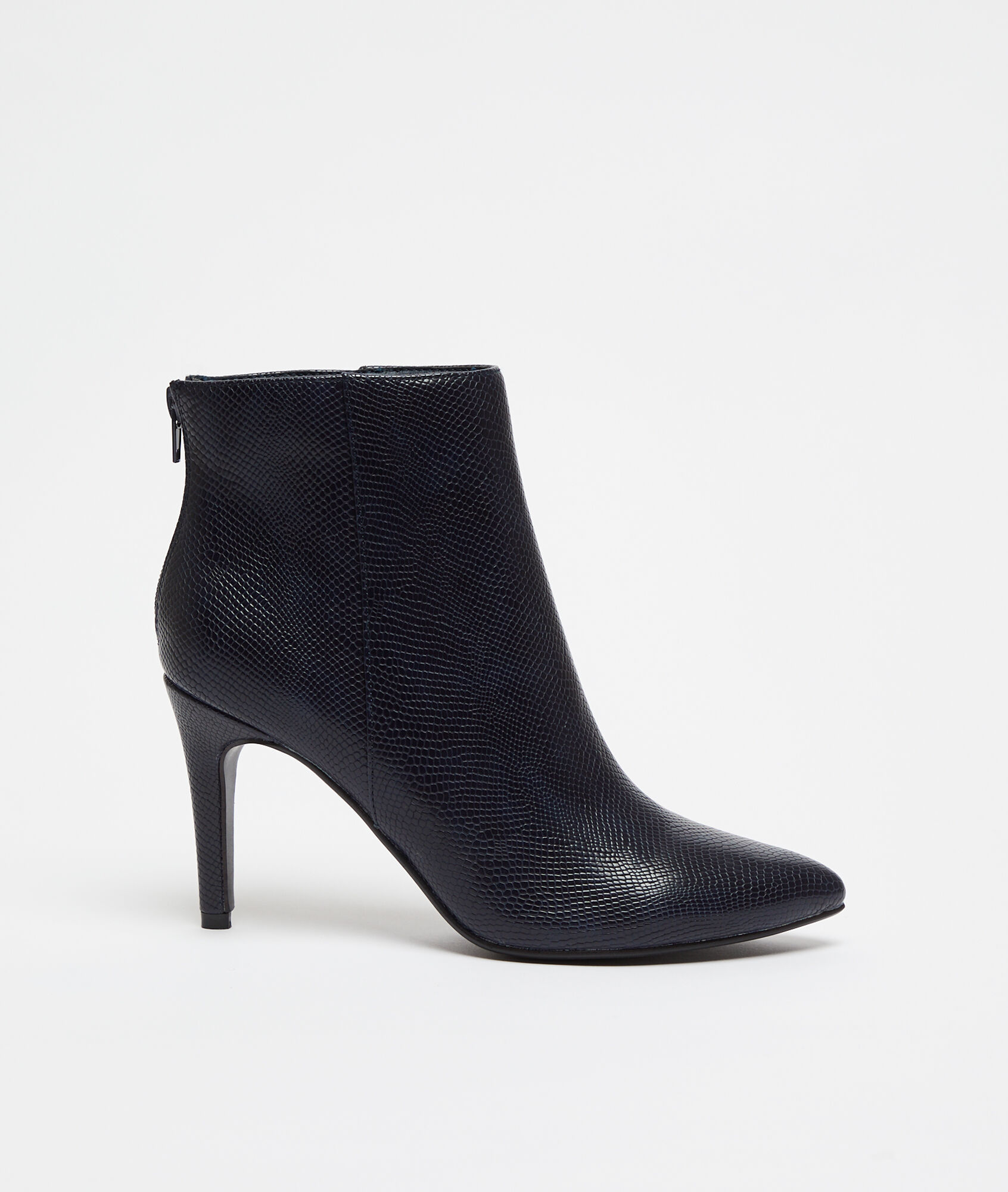 bottine a talon effet serpent