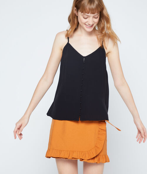 Caraco boutonn&eacute; noir.