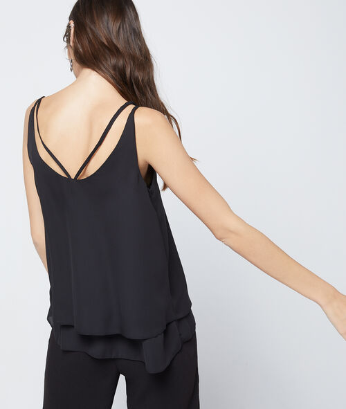 Chiffon top met spaghettibandjes Chiffon top met spaghettibandjes
