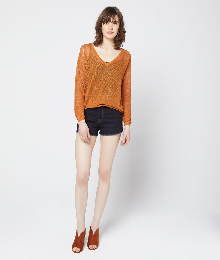Pull transparent en maille métallisée epice.